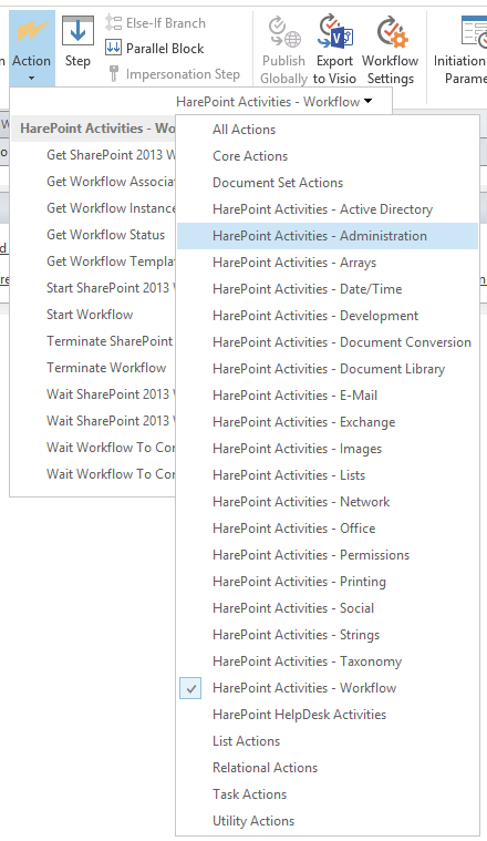 HarePoint Workflow Extensions for SharePoint activities