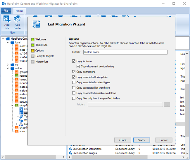 SharePoint complex list migration