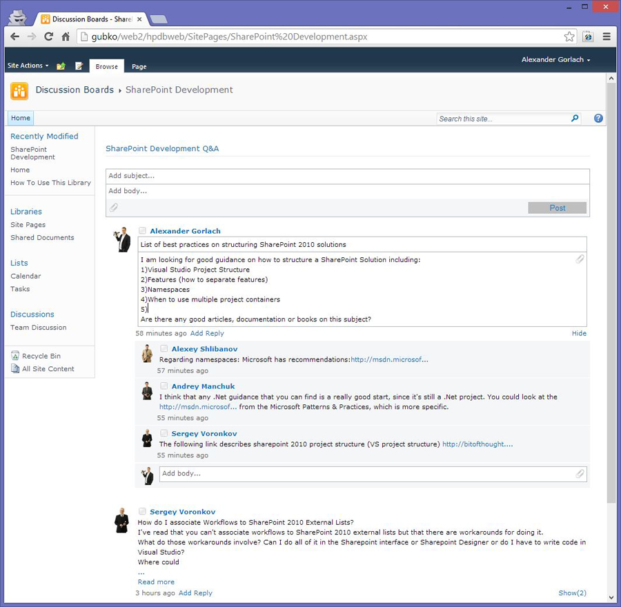 Harepoint Discussion Board For Sharepoint Screenshots