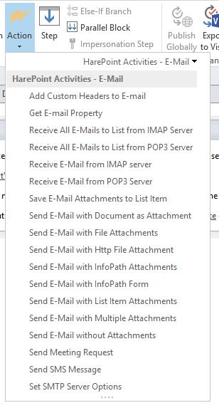 HarePoint Workflow Extensions email activities