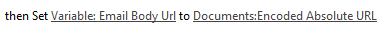 Email Body URL variable